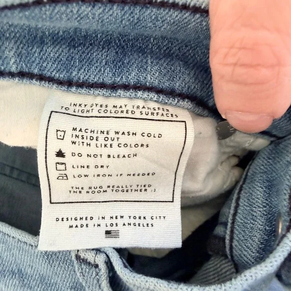 AYR Jeans Womens 31S Blue The Pop Straight Leg High Rise Stretch Cropped Denim - Picture 4 of 9